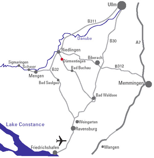 Klangbad (campsite) Location. Friedrichshafen is the nearest airport