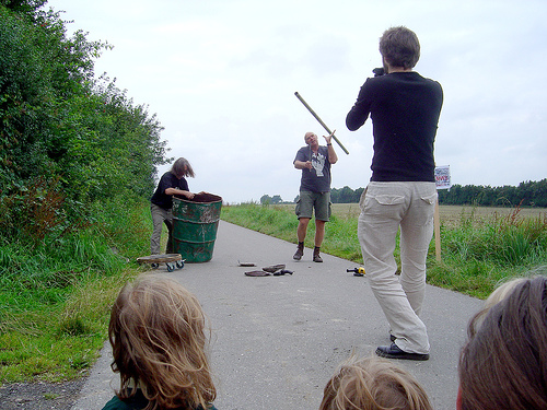 Jean-Herve, Zappi and Julien (camera). Image by Alan Holmes